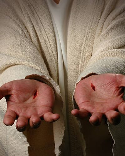 The Hands of Jesus showing scars
